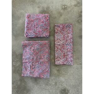 RALPH LAUREN MEREDITH Paisley Red Blue Twin Sheet Set Vintage EUC